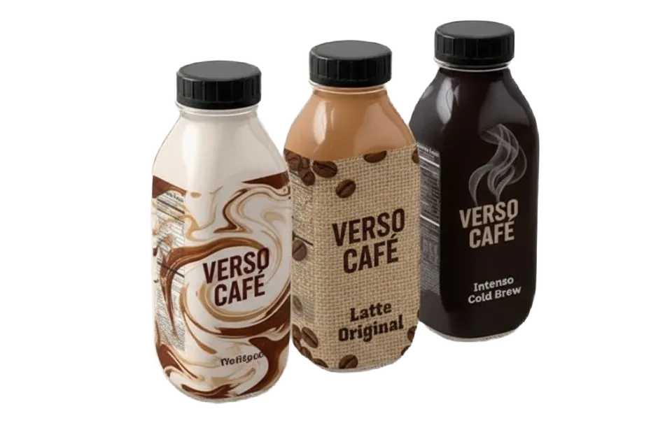 Etiquetas de Alimentos, Etimex Digital, Etiqueta de color, Tres Cafes bebibles de distintos sabores con diversas etiquetas.