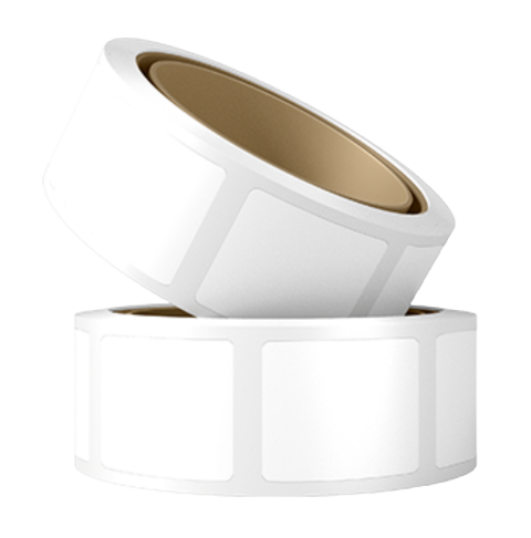 Mockup de un rollo de etiquetas blancas Fabricante: Etimex Digital en Mexico.