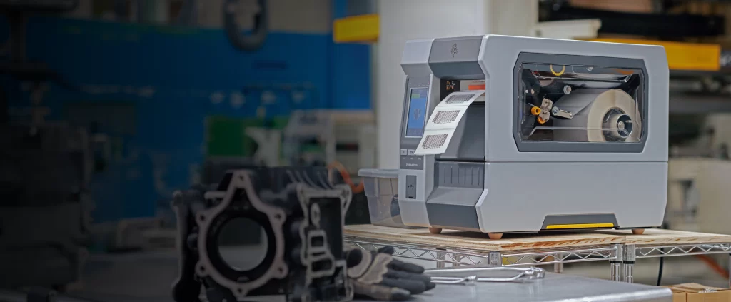 Impresora Zebra, industrial para fabricacion de etiquetas en una linea de producción, Fabricante: Etimex Digital en Mexico.